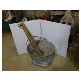 GALVANIZED PAIL AND PART OF YOKE