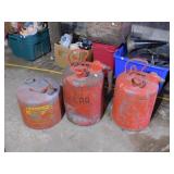 3 VINTAGE GAS CANS