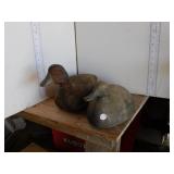 2 CARVED DUCK DECOYS