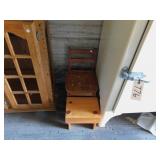 CHILD'S CHAIR,  AND STOOL