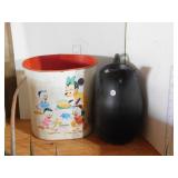 MICKEY MOUSE GARBAGE CAN,  PITCHER