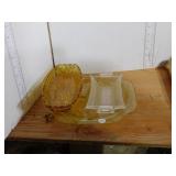 CAKE PLATE, 2 PICKLE DISHES