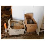 2 BOXES   MISC TILES - VARIOUS SIZE & COLOUR