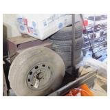 5 TIRES (1 WITH RIM) - FIRESTONE TRANS FORCE HT