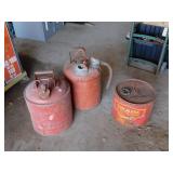 3 VINTAGE OIL CANS