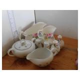 2 SETS - CREAM, SUGAR, SALT & PEPPER