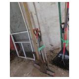 LOT TOOLS - SPADE, BROOM HOE