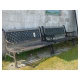 2 PARK BENCHES WITH CAST ENDS