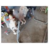 3 CHILDREN'S ROCKING HORSES AND 1 FRAME