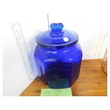 VINTAGE COBALT BLUE GLASS PLANTERS PEANUT JAAR