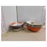 5 FRUIT NAPPIES AND FRUIT BOWL