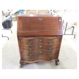 DROP FRONT DESK WITH 4 DRAWERS  NO KEY