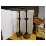 2 LAMPS - NO SHADES   25.5'H