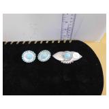 CLIP ON EARRINGS AND MATCHING BROACH