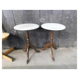 2 MARBLE TOP TABLES      DIAM 15' X 22