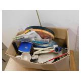 BOX LOT - TRAY, VACUUM BAGS, MUGS, KNIVES