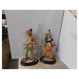 2 CLOWN FIGURINES