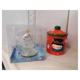 LIGHT UP CHRISTMAS DECORATION, SNOWMAN CANDY JAR