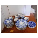 DISH SET - ROYAL CROWN DERBY - 9 CUPS, 9 SAUCERS,