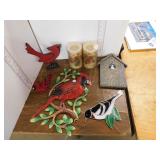 3 METAL CARDINALS, BIRD SUNCATCHER,