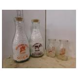 2 HICKORY HILL MILK BOTTLES