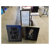 BOX LOT - FRAMED PRINTS, WALL PLAQUES