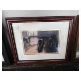 FRAMED PRINT  ( FRAME DAMAGED)    16 X 13