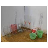 LOT - COKE  GLASS, 2 CHAMPAGE GLASSES, BEER MUG