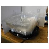 LOT OF PLASTIC TRAYS WITH LIDS