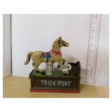 CAST IRON REPRODUCION TRICK PONY BANK