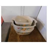 3 CASSORLE DISHES    NO LIDS