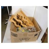 BOX LOT SALT & PEPPER SHAKERS, WINE RACK, CANDY