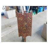 PAINTED AND CARVED DISTAFF (OR HAND LOOM) USED TO