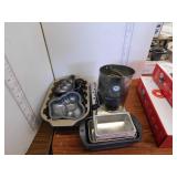 LOT - SIFTER, SMALL LOAF PAN, GRATERS, MOULDS
