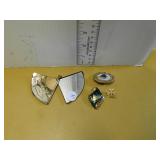 2 BROACHES, POCKET MIRROR, GIRL GUIDE PIN