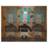 Kachina-Style Wood Folk Art Figures  Yard Art