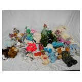 Large Lot Vintage Plush Toys Dolls Animals
