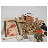 Asian Scroll, Longaberger Basket & Decor Lot