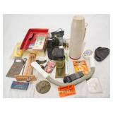 Thermos, fan, cases, perfume bottle, skill game