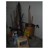 Brooms handles step stool salt