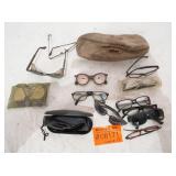 Assorted glasses and football Vintage