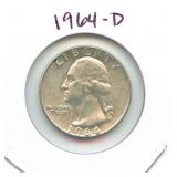 1964-D Washington Silver Quarter