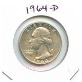 1964-D Washington Silver Quarter