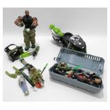 2 G.I. Joe Action Figures w/ Weapons & Motorcycle