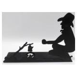 Cowboy Campfire Steel Silhouette at Campfire -