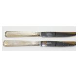 Two Sterling Marked Large Knives - Blades are