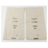 2 U.S. Mint Cloth Cent Coin Bags - $50