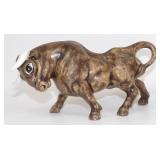 * Vintage Japan Fighting Bull Ceramic Statue