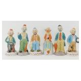 * (6) Ceramic Clown Figurines