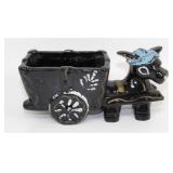 * Vintage Bull with Wagon Planter - Japan